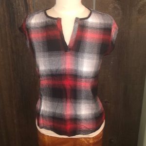Anthropologie Flannel V-neck Top - Cloth & Stone